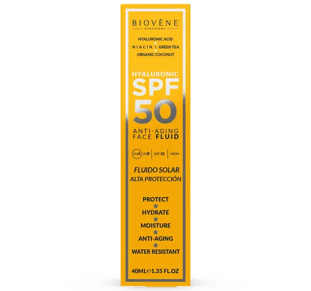 Biovene Barcelona Hyaluronic Spf 50 Sun Protection Anti Aging Face Fluid 40 Ml