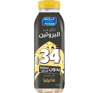 المراعي حليب بروتين بالفانيليا بدون سكر مضاف 400 مل