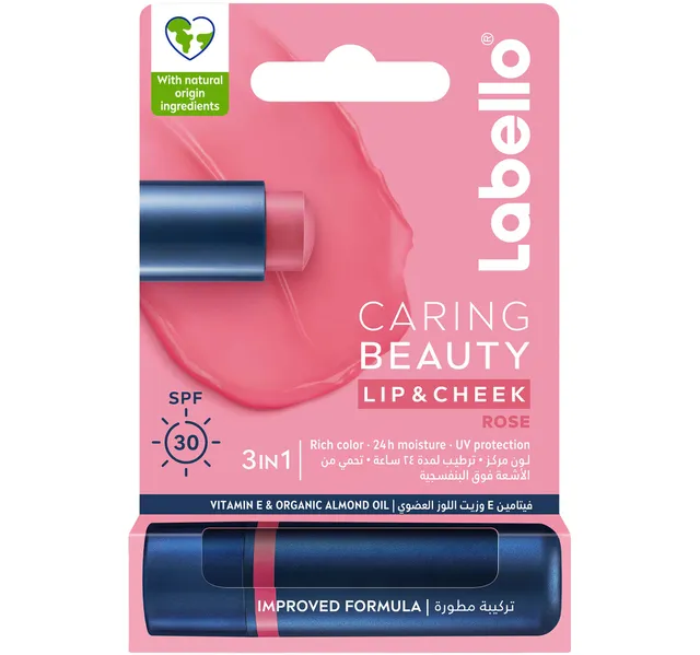 Labello Lip Caring Beauty Rose Color Lip And Cheek Balm Spf 30 Tint 4 8 G