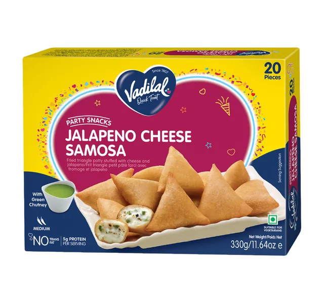 Vadilal Party Snacks Jalapeno Cheese Samosa 330 G