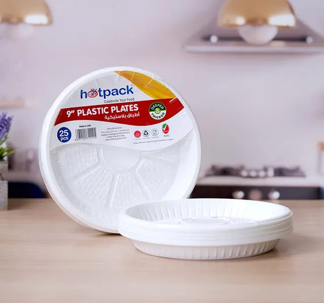 Hotpack 9 Plastic Plates 25 Pcs
