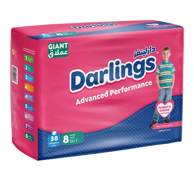 Darlings Advanced Performance Diapers Size 8 Junior 35 Kg 38 Pcs