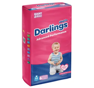 Darlings Advanced Performance Diapers Size 6 Extra Maxi Plus 18 30kg 56 Pcs