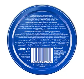 Nivea Creme Tin Moisturizing Cream 250 Ml