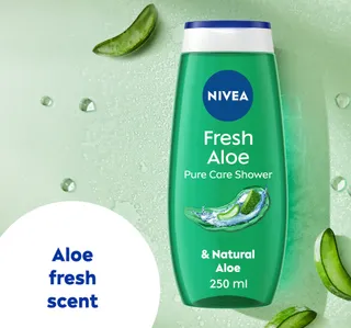 Nivea Fresh Aloe Shower Gel Refreshing Body Wash With Natural Aloe Vera Moisturising Formula 250 Ml