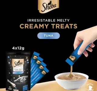 Sheba Creamy Treats Tuna Flavour Cat Treats 48 g