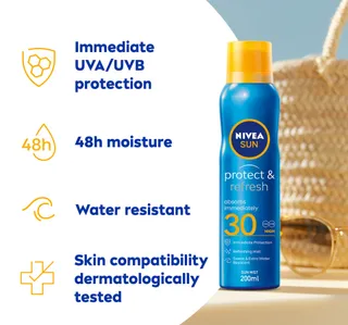 نيفيا صن حماية وانتعاش بخاخ الحماية من الشمس SPF 30 200 مل