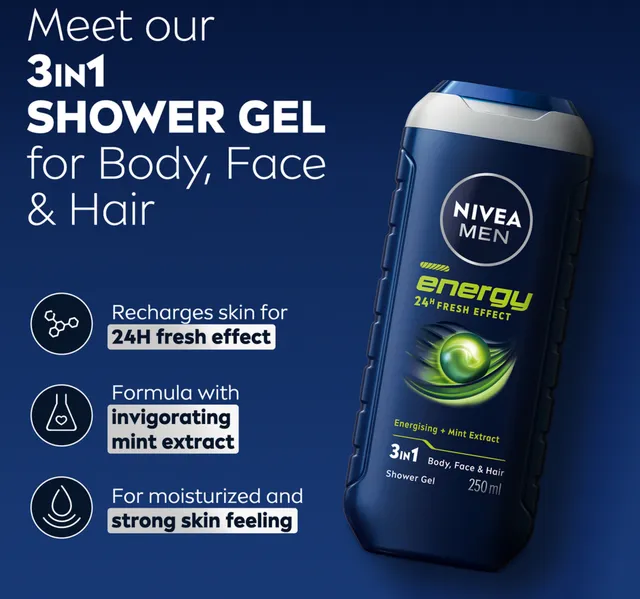 Nivea Men Energy Shower Gel 250ml
