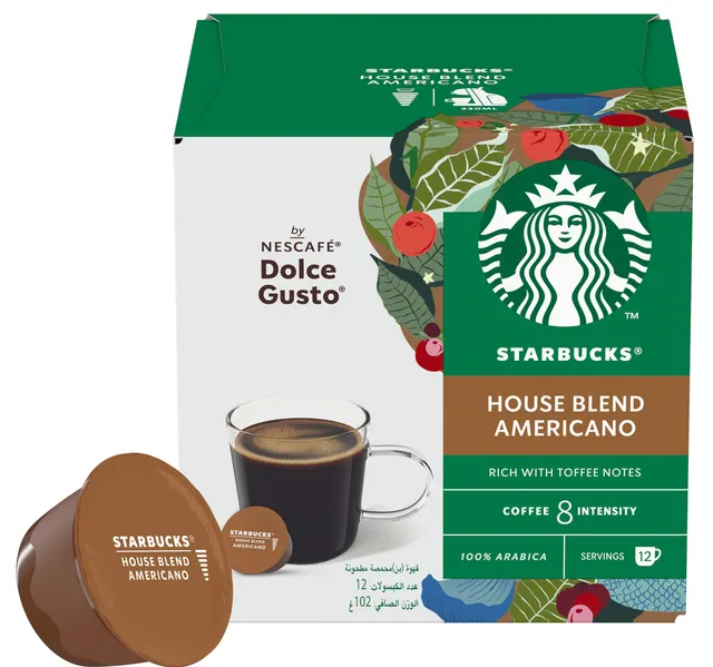Starbucks House Blend By Nescafe Dolce Gusto Medium Roast Coffee Pods 12