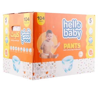 Hello Baby Diaper Pants Size 5 Maxi 11-18 kg Box 104 pcs
