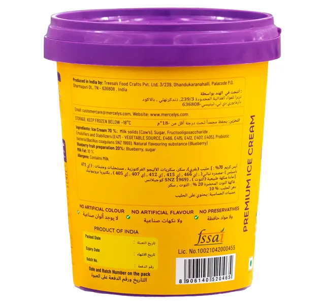 Mercely S Ice Cream Blueberry 500 Ml