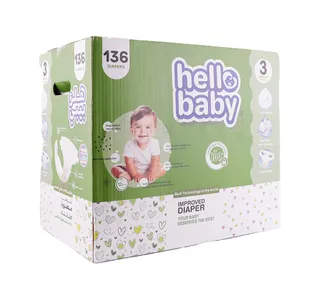 Hello Baby Diaper Size 3 Medium 4 9 Kg Box 136 Pcs