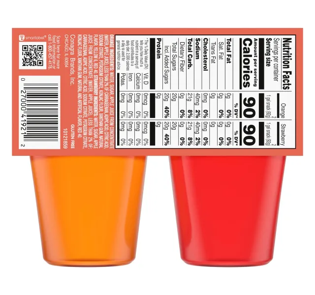 Snack Pack Strawberry & Orange Juicy Gels 4 x 3.25 oz