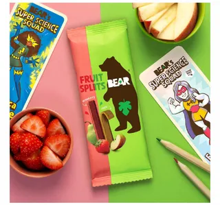 Bear No Added Sugar Strawberry Apple Fruit Splits 100 G
