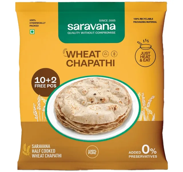 Saravana Wheat Chapathi 12 Pcs