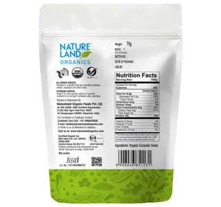 Natureland Organic Coriander Whole 75 G