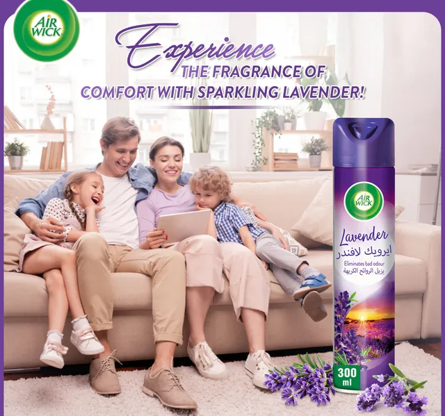 Airwick Air Freshener Aerosol Lavender Scent 300 Ml