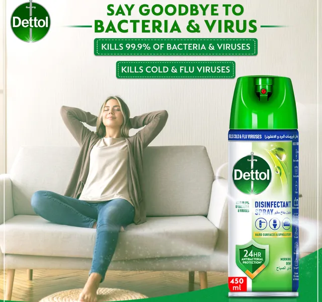 Dettol Morning Dew Anti Bacterial All In One Disinfectant Spray 450 Ml