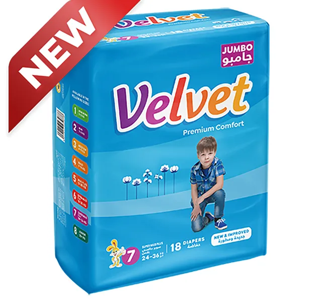 Velvet Premium Comfort Diaper Size 7 Extra Maxi Plus 24 36 Kg 18 Pcs