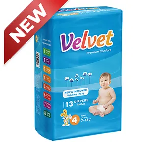 Velvet Premium Comfort Diaper Size 4 Maxi 7 16 Kg 13 Pcs