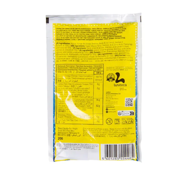 Gorila Lollipops Foot And Fizzy Powders Forest Berry Flavour 20 G