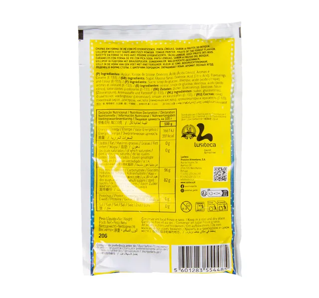 Gorila Lollipops Foot And Fizzy Powders Forest Berry Flavour 20 g