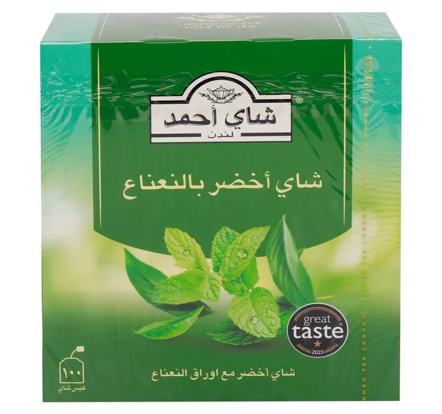 أحمد تي شاي أخضر نعناع باك قيمة 100 كيس شاي