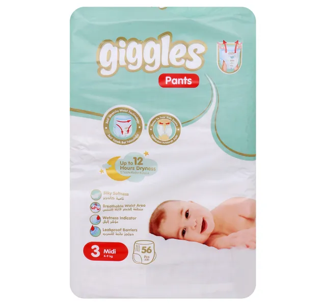 Giggles Diaper Pants Midi Size 3 4-9 kg 56 pcs