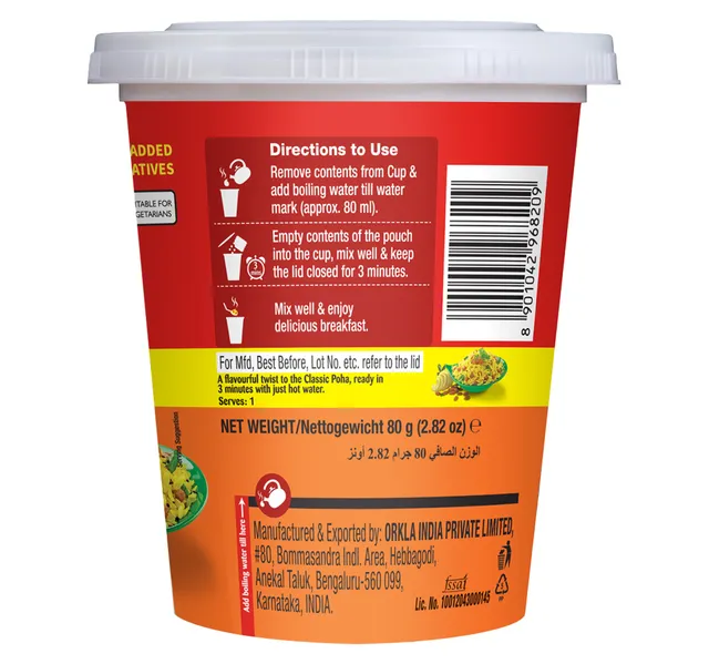 Mtr Cup Khatta Meetha Poha 80 G