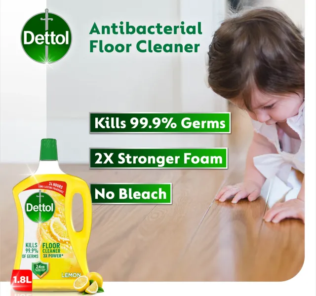 Dettol Anti Bacterial Floor Cleaner Lemon Scent Value Pack 2 X 1 8 Litres