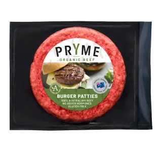 Pryme Organic Beef Burger Patties 150 G