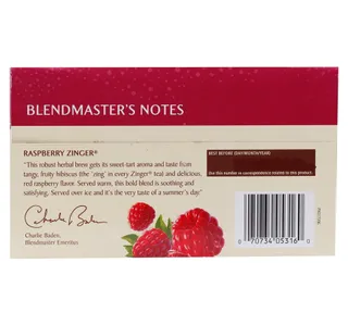 Celestial Herbal Tea Raspberry Zinger Caffeine Free 20 Teabags 45 g