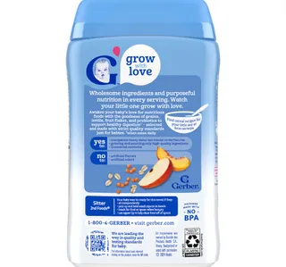 Gerber Oatmeal Lentil Peach Apple Probiotic Cereal 227 G