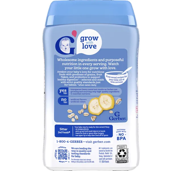 Gerber Oatmeal Banana Probiotic Cereal 227 G