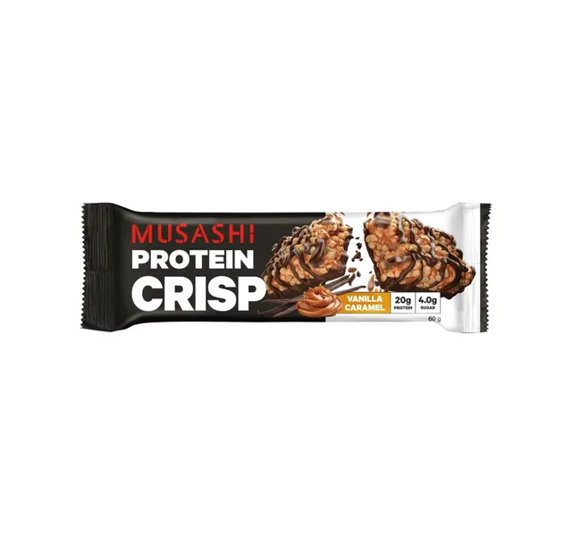 Musashi 20g Protein Vanilla Caramel Protein Crisp Bar 60 G