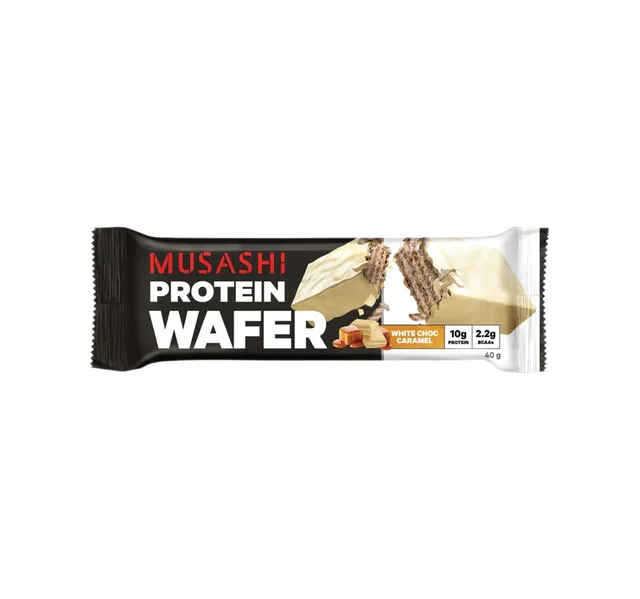 Musashi 10g Protein White Chocolate Caramel Protein Wafer 40 G