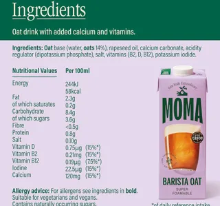 Moma Barista Oat Milk 1 Litre