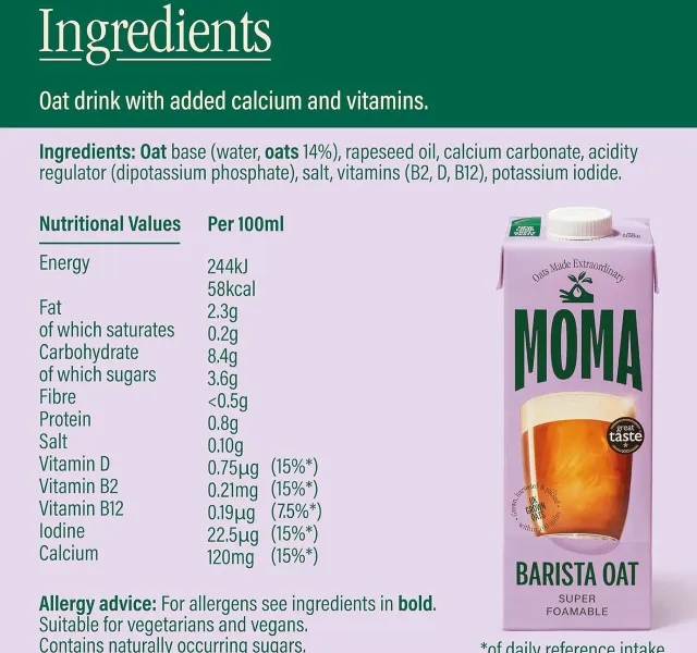 Moma Barista Oat Milk 1 Litre