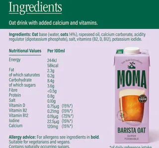 Moma Barista Oat Milk 1 Litre