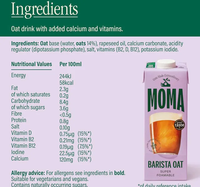 Moma Barista Oat Milk 1 Litre