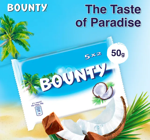 Bounty Milk Chocolate Bars 5 X 50 G