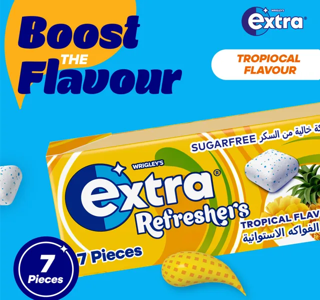 Wrigley S Extra Refreshers Sugar Free Tropical Chewing Gum 7 Pcs 15 6 G