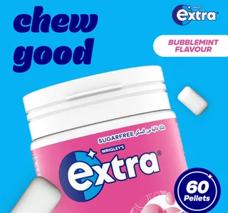 Wrigley S Extra Sugar Free Bubble Mint Chewing Gum 60 Pcs 84 G
