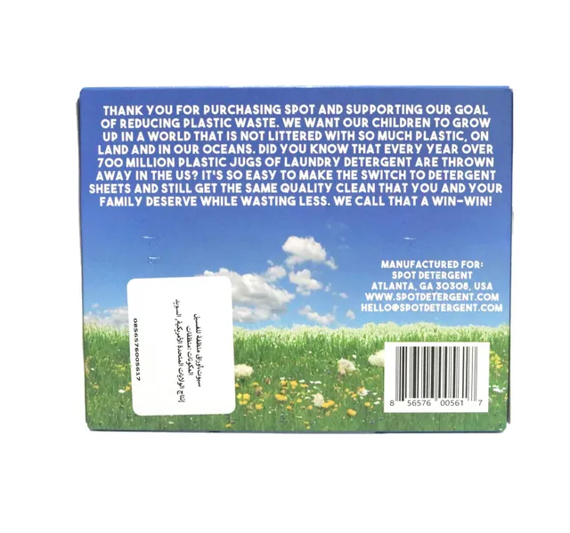 Spot Plastic Free Laundry Detergent Sheets 60 Pcs 125 G