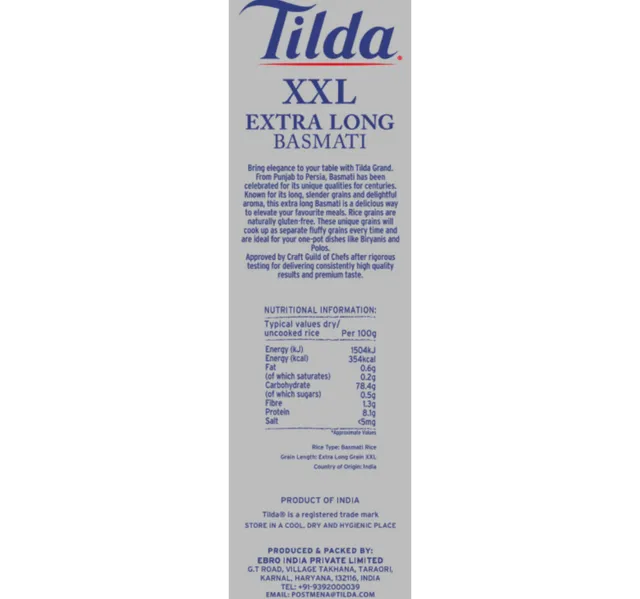 Tilda Grand XXL Extra Long Basmati Rice 1 kg