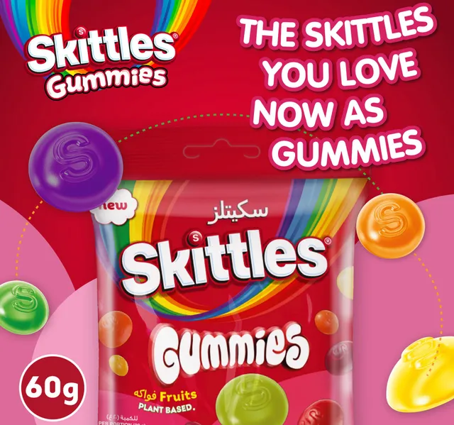 Skittles Plant Based Gummies Fruits Candy 60 G