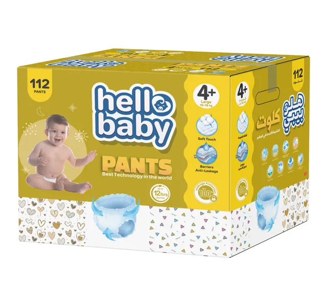 Hello Baby Diaper Pants Box Size 4 Large 10 15kg 112 Pcs