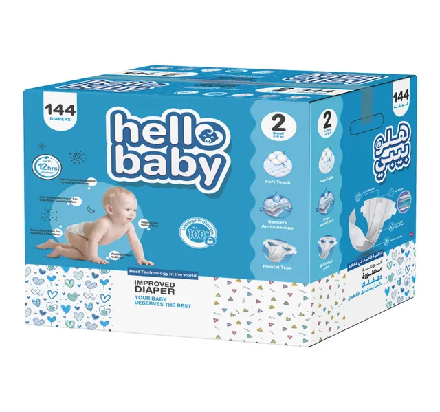 Hello Baby Improved Diaper Box Size 2 Small 3 - 6kg 144 pcs