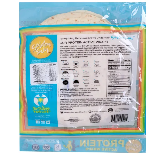 Golden Sun Protein Active Wraps 8 Pcs 408 G
