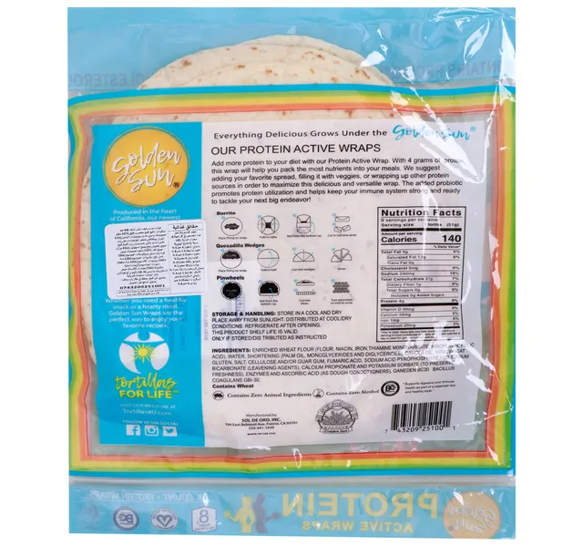 Golden Sun Protein Active Wraps 8 pcs 408 g